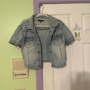 George Blue Cropped Jean Jacket Short Sleeves